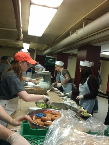 Photo of volunteers on serving line